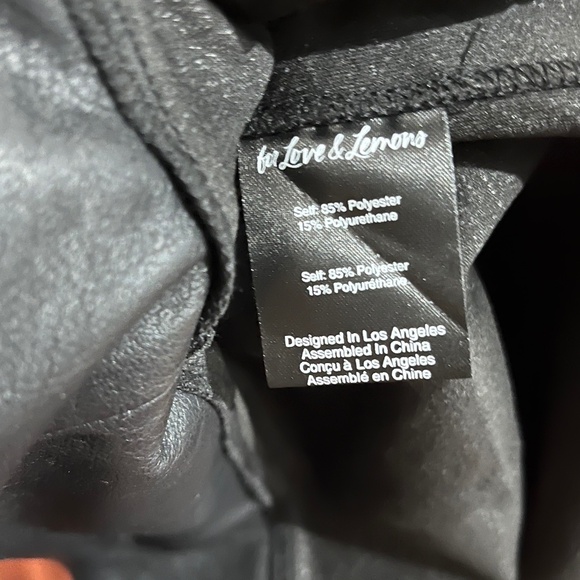 For Love & Lemons Black Soft Vegan Leather High Waist Paper Bag Dillon Pants M - Picture 6 of 7